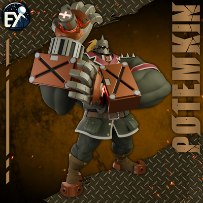 potemkin guilty gear strive art game xrd pot buster high poly action figure anime fighting fighter character 3d print model - Mito3D