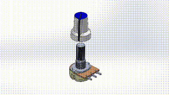 potenciômetro 15mm eixo volume resistor Panela 3d print model - Mito3D