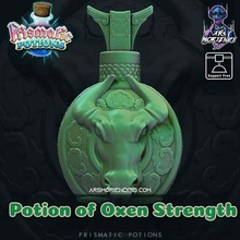 potion oxen strength - prismatic potions antidote ars moriendi 3d arsmoriendi3d boardgame accessories organizer boarggames bottle bull cap chinese new year container dice box holder tower tray dnd prop dungeons and dragons fantasy flask kickstarter magic medicine of screw tonic twist the ox zbrush props 3d print model - Mito3D