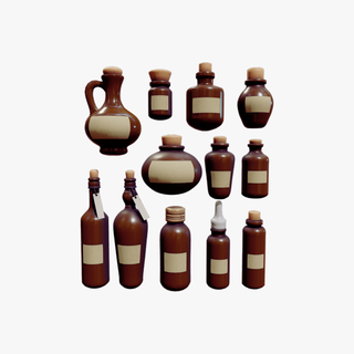 potion pack - 12 1 potion drink laboratory jar voodoo bottles alchemy poison prop set potions maigc bottle witch furniture pack magical asset wizard lab  3d print model - Mito3D
