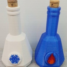 iksirler ateş buz direnç oyun konteyner şişe iksir sahne 3d print model - Mito3D