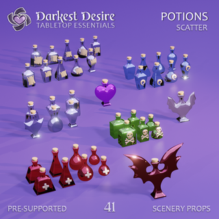 potions lotr paysage terrain jeu plateau intérieur fantaisie wargaming rpg donjons dragons dnd dispersion table meubles miniatures 3d print model - Mito3D