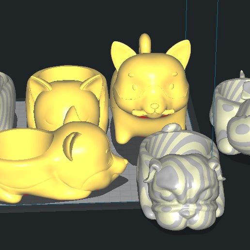 Töpfe 6 Hunde Topf 3D print model - Mito3D