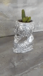 envasado lindo koi peixe arte Panela plantar fofa sorte decoração casa escritório 3d print model - Mito3D