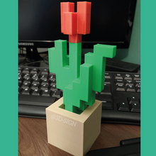 in vaso tulipano Minecraft 3d print model - Mito3D
