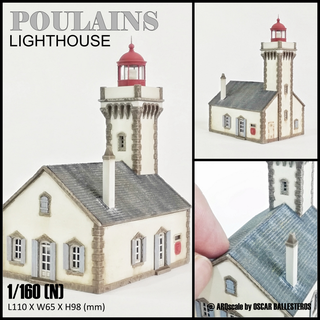 poulains lighthouse - n 1 160 scale model landmark arquitecture structure nscale building railroad diorama 3d print model - Mito3D