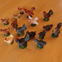 poules et coqs verter santon 7cm art volaille las aves de corral gallo la gallina animal 3d print model - Mito3D