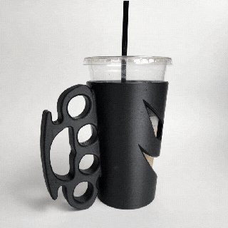 pound grounds coffee cup iced knuckles prop 3d print model - Mito3D