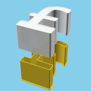 pound symbol nestable box v1 thing 3d print model - Mito3D