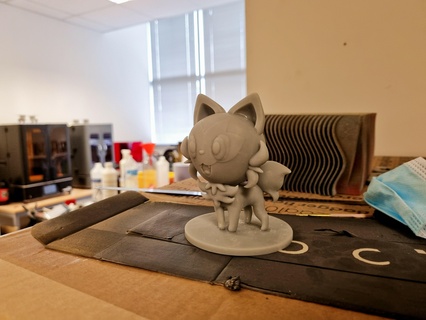 empujado figurilla empujar Lun inicio tipo planta maceta gato 3d print model - Mito3D