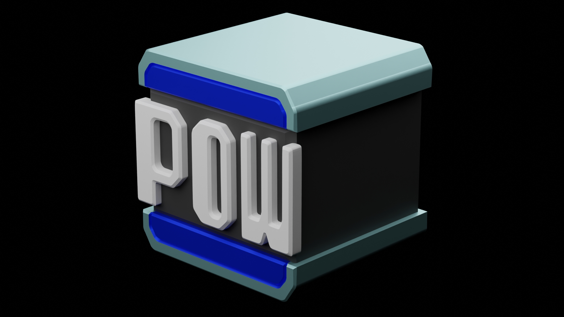 pow block - super mario 3D print model - Mito3D