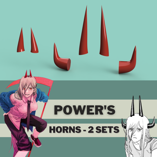 power's horns - 2 sets cosplay power chainsaw man chainsawman demon horn anime 3d print model - Mito3D