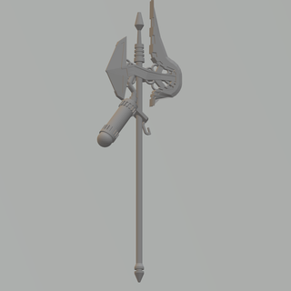 power halberd flamer weapon pole arm space toy 3d print model - Mito3D