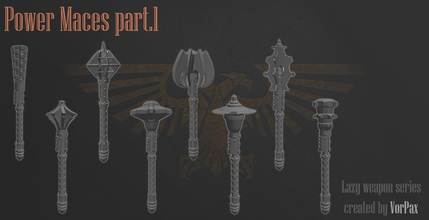 power maces part 1 Game mace hammer weapon 3d print model - Mito3D