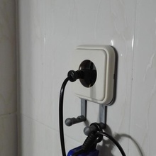 power plug hair dryer support home wc 3d print model - Mito3D