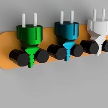Netzstecker-Halter gadget macht power plug Dekor hanger hängen home 3d print model - Mito3D