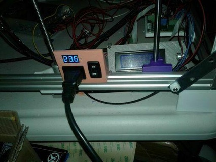 power plug switch mount 2020 extrusion voltmeter 3d printer parts 3d print model - Mito3D
