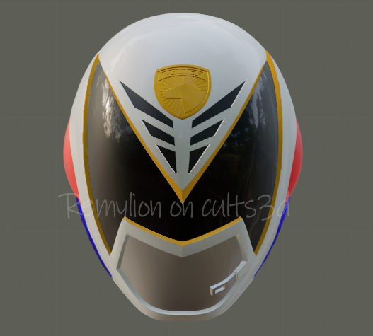 power ranger omega spd helmet stl white 3D print model - Mito3D