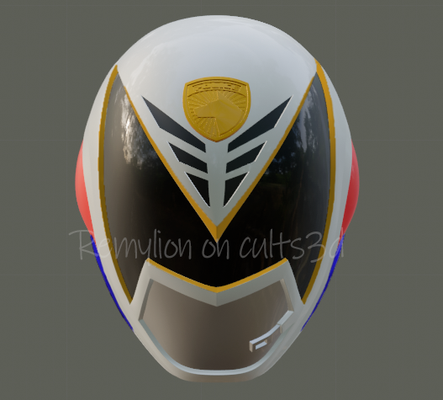 power ranger omega spd helmet stl white 3d print model - Mito3D