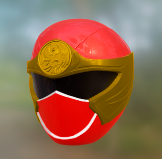 guardabosque rojo ninja tormenta casco 3d print model - Mito3D