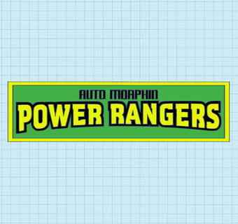 power rangers auto morphin logo display sign maniacmancave3d 3d print model - Mito3D