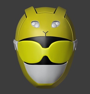 guardabosques bestia morphers amarillo casco guardabosque buster cosplay mmpr cinturón hebilla 3d print model - Mito3D