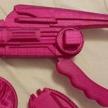 power rangers blaster 2 positions 3d print model game gogopower sword mighty morphin time retro vintage rounds movies prop cosplay cosplayersblaster pistol sentai 3d print model - Mito3D