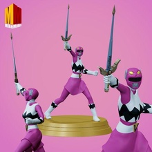 power rangers lost galaxy pink ranger statue sword 3d model 3d print model - Mito3D