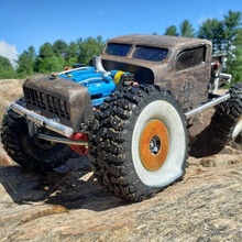power wagon rat rod truck body set rc4wd gelande cool white wall tires cummins 903 can bed tank gas round chassis fitted custom 3d print model - Mito3D