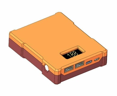 powerbank 18650 mit anzeige 3d print model - Mito3D