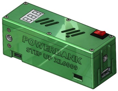 banco ajustável Voltagem xl6009 18650 bateria suporte bode conversor lm2587 lm2587s fornecem faça 3d print model - Mito3D