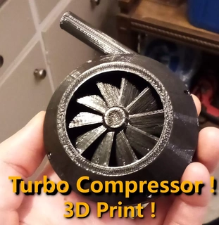 powerful low cost 3d printed turbocharger turbo compressor engine 3d print model - Mito3D