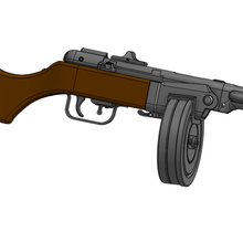 ppsh 41 pistola apuntalar artilugio vídeo juego smg réplica 3d print model - Mito3D