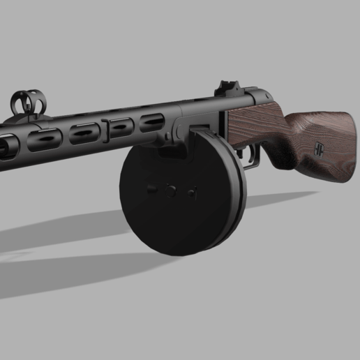 ppsh 41 game ww2 wwii gun replica cosplay toy weapon sidearm firearm printable print 3D print model - Mito3D