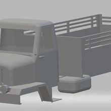Prag yazdırılabilir kamyon v3s oyun yuvası scalextric kabuk rc radyo izleme vücut araba tamiya miniz 1-10 1-32 1-18 G / Ç 3d print model - Mito3D