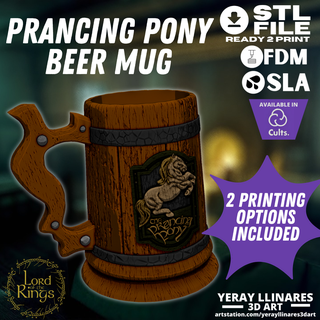 prancing pony beer mug lord rings region treading 3d print model - Mito3D