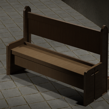 preghiera panchina bancario Chiesa pregare legna cuscino pelle cimitero mobilia eccetera 3d print model - Mito3D