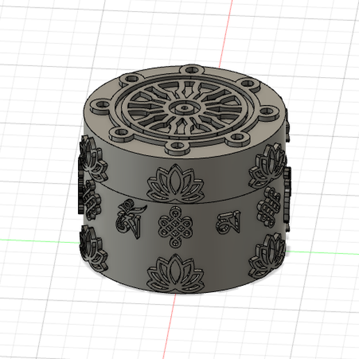 prayer wheel herb grinder 420 buddhism buddhist lotus marijuana tibetan weed hand_tools 3D print model - Mito3D