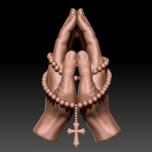 praying hands prayer fingers christianity church catholic orthodox faith sculpture jewelry jewellery gold printable 3d print model - Mito3D