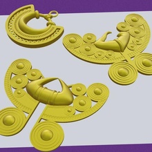 pre columbian pezzi orecchini gioielleria Accessori 3d print model - Mito3D
