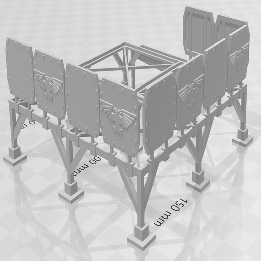 pre-fab bunker scafolding - wh40k architecture adeptus mechanicus tabletop gaming warhammer40k warhammer 40000 40k buildings structures 3D print model - Mito3D