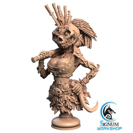 pre-supported 3d printable model bust rebecca pumpkinhead game fantasy d&d 32mm 3dprintable signum workshop 3D print model - Mito3D