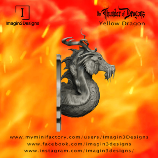 pre-supported chaxix'gou -keeper forbidden knowledge- yellow dragon bust creature detailed fantasy resin painting thethunderofdragons dnd 5e 5th edition hunter head miniature 3d print model - Mito3D