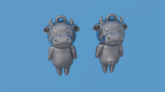 pre-supported cowy bully earrings Jewelry cow bull cute pretty ear rings funny gift idea 3d print model - Mito3D