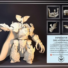 pre supported imperator trono spaventoso conquistatore posa 3d print model - Mito3D