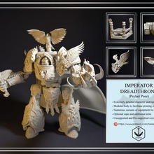 pre supported imperador dreadthrone psicopata pose 3d print model - Mito3D