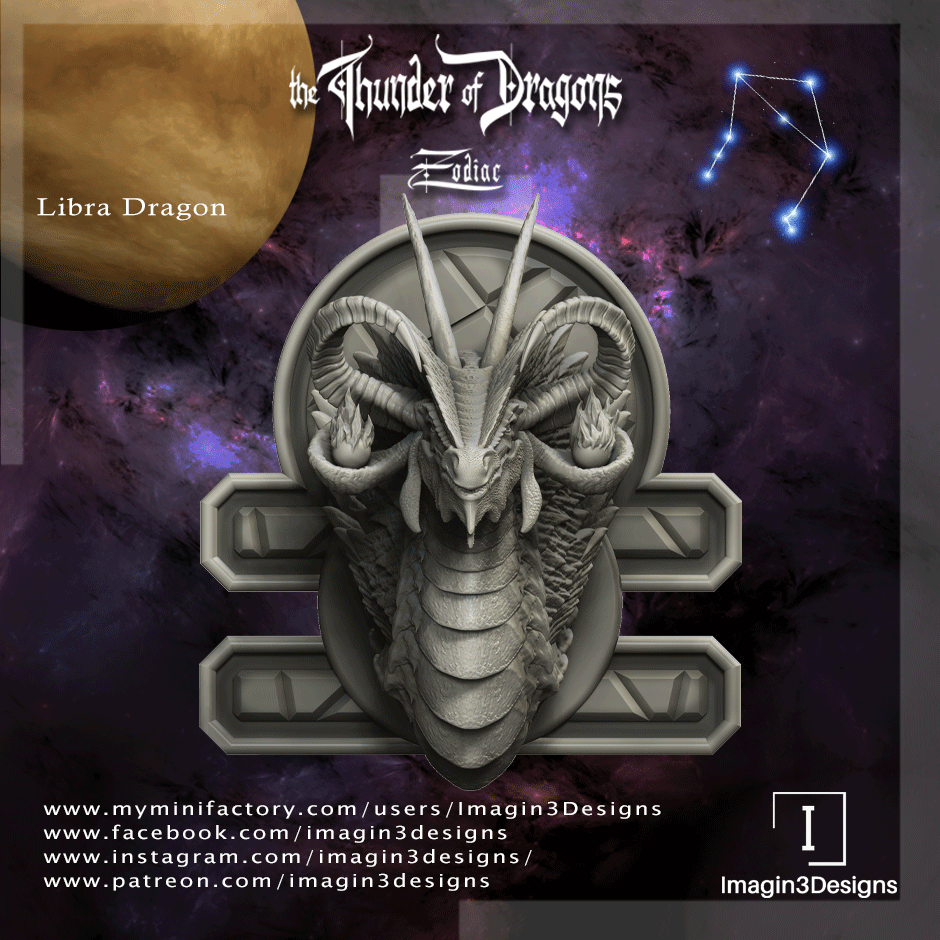 pre supported Libra zodíaco continuar Arte busto criatura detallado astrología pared monstruo firmar septiembre octubre taxidermia 3D print model - Mito3D