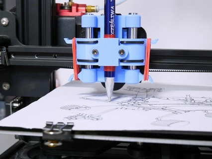 precision pen mount linear bearings drawing plotter 3d printer accessories 3d print model - Mito3D