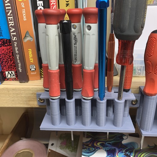 precision screwdriver holder tool rack 3D print model - Mito3D