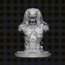 depredador juego extraterrestre esculpir busto stl dlp Sla Arte 3d print model - Mito3D